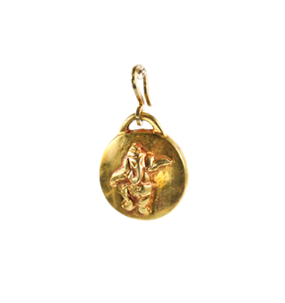 Dancing Ganesh Amulet - Gold