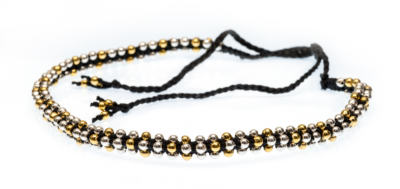 Woven Silver and Gold necklace - Black