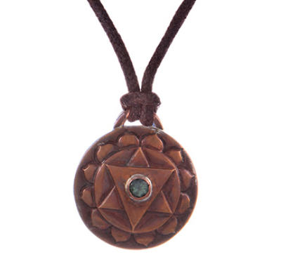 Heart Chakra Amulet with cord - Copper