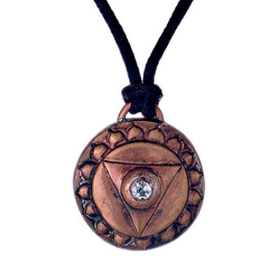 Throat Chakra Amulet with cord - Copper