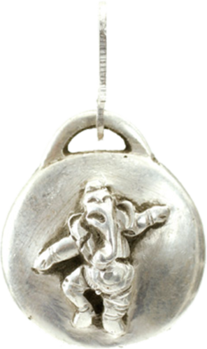 Dancing Ganesh Amulet - Silver
