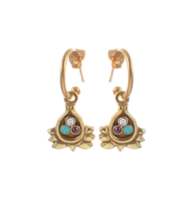 Half Lotus Earrings - Gold