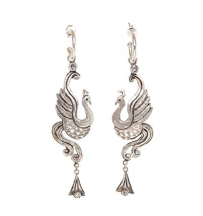 The Bird of Paradise Earrings - Silver