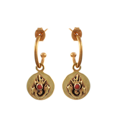 Tibetan Flame Earrings - Gold
