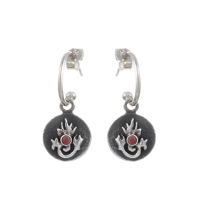 Tibetan Flame Earrings - Silver