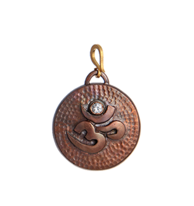 Round Om Amulet - Copper