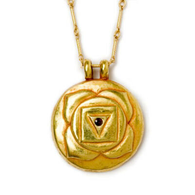 Root Chakra Amulet with chain - Gold