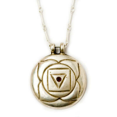 Root Chakra Amulet with chain - Silver