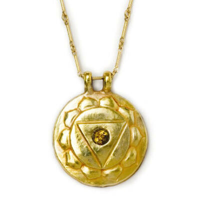 Navel Chakra Amulet with chain - Gold