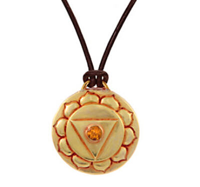 Navel Chakra Amulet with cord - Gold
