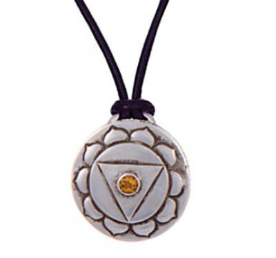 Navel Chakra Amulet with cord - Silver